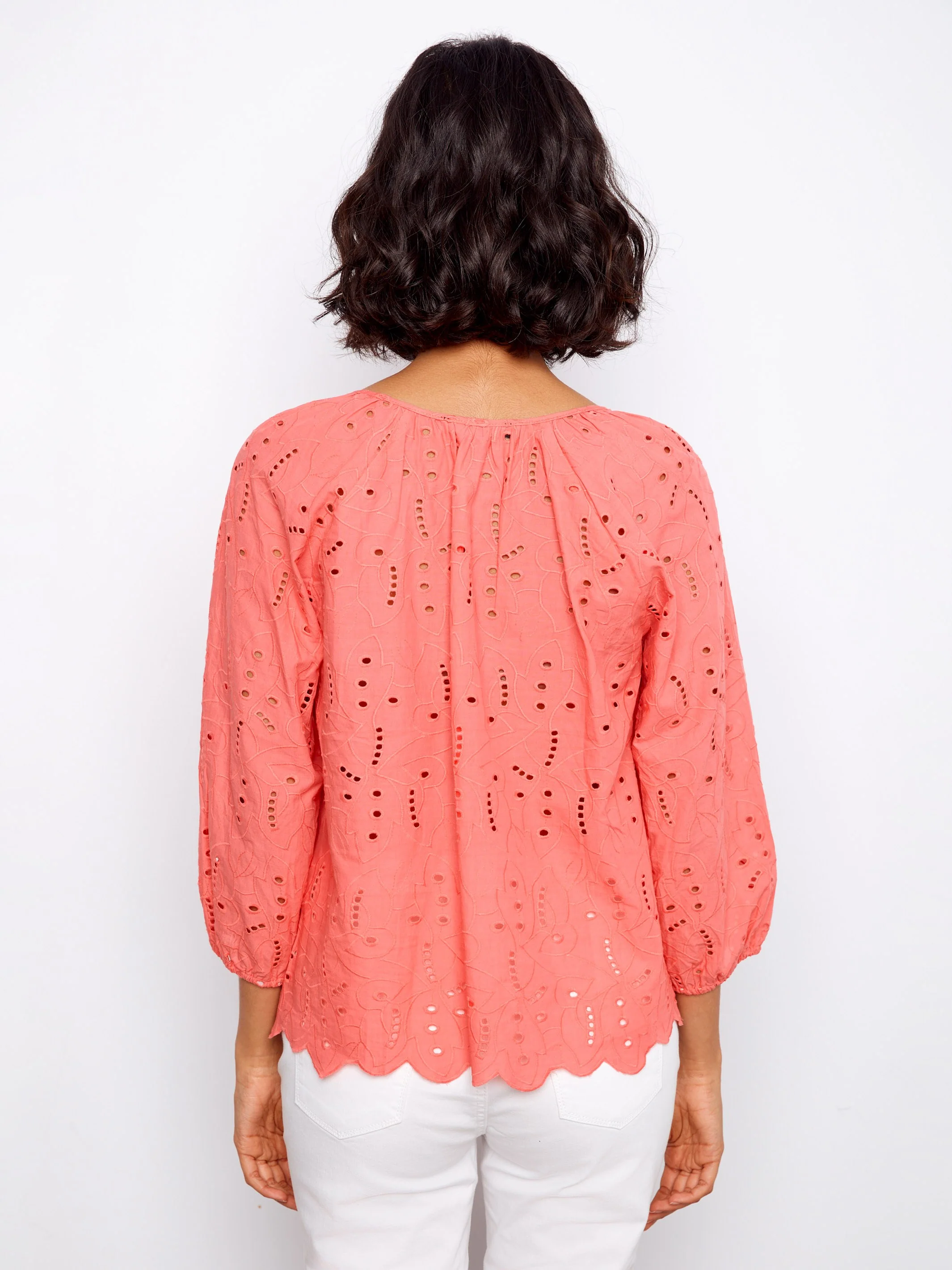 Cotton Eyelet Blouse - Sorbet - Image 6