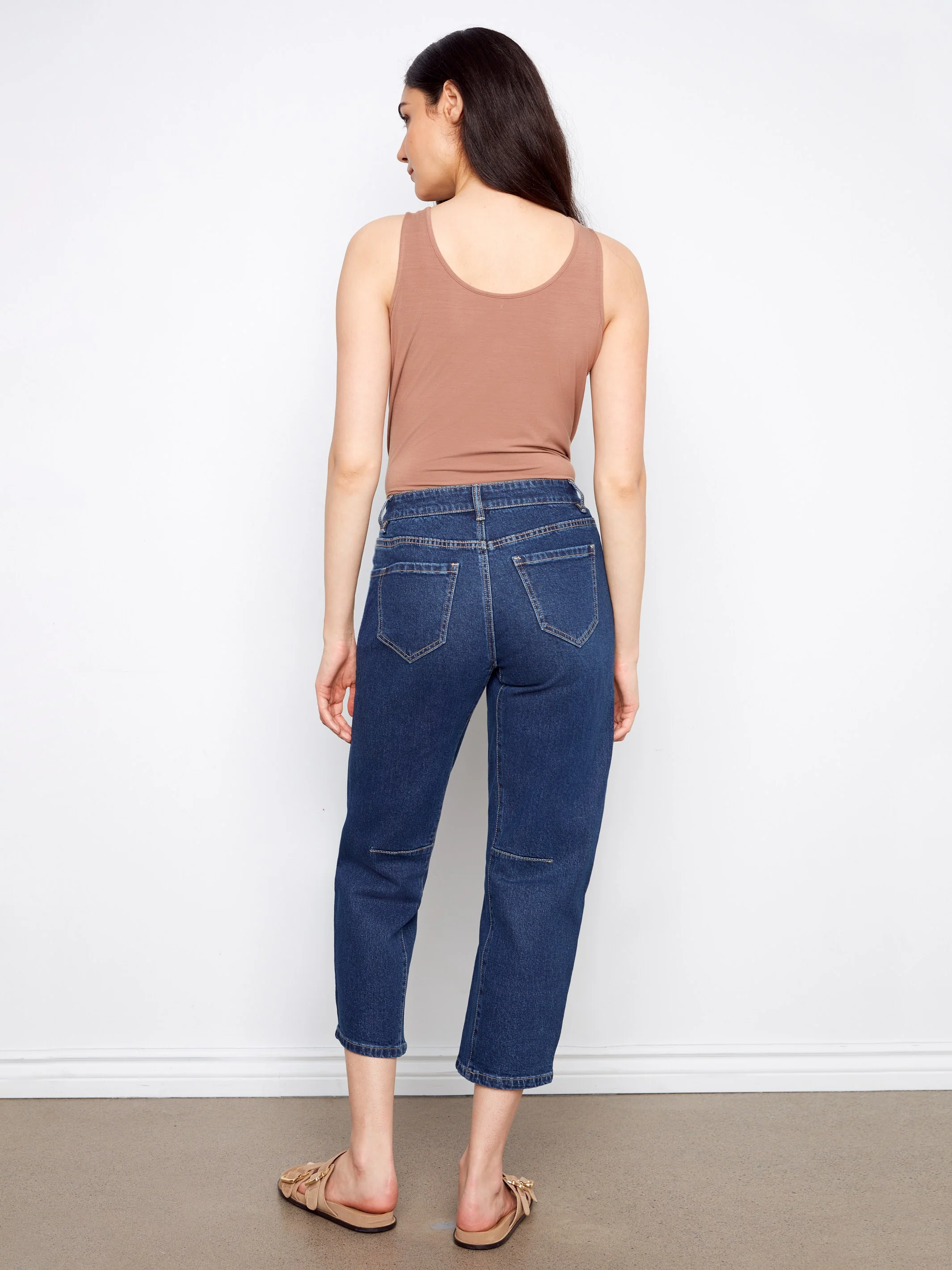 Cropped Barrel Jeans - Indigo - Image 5