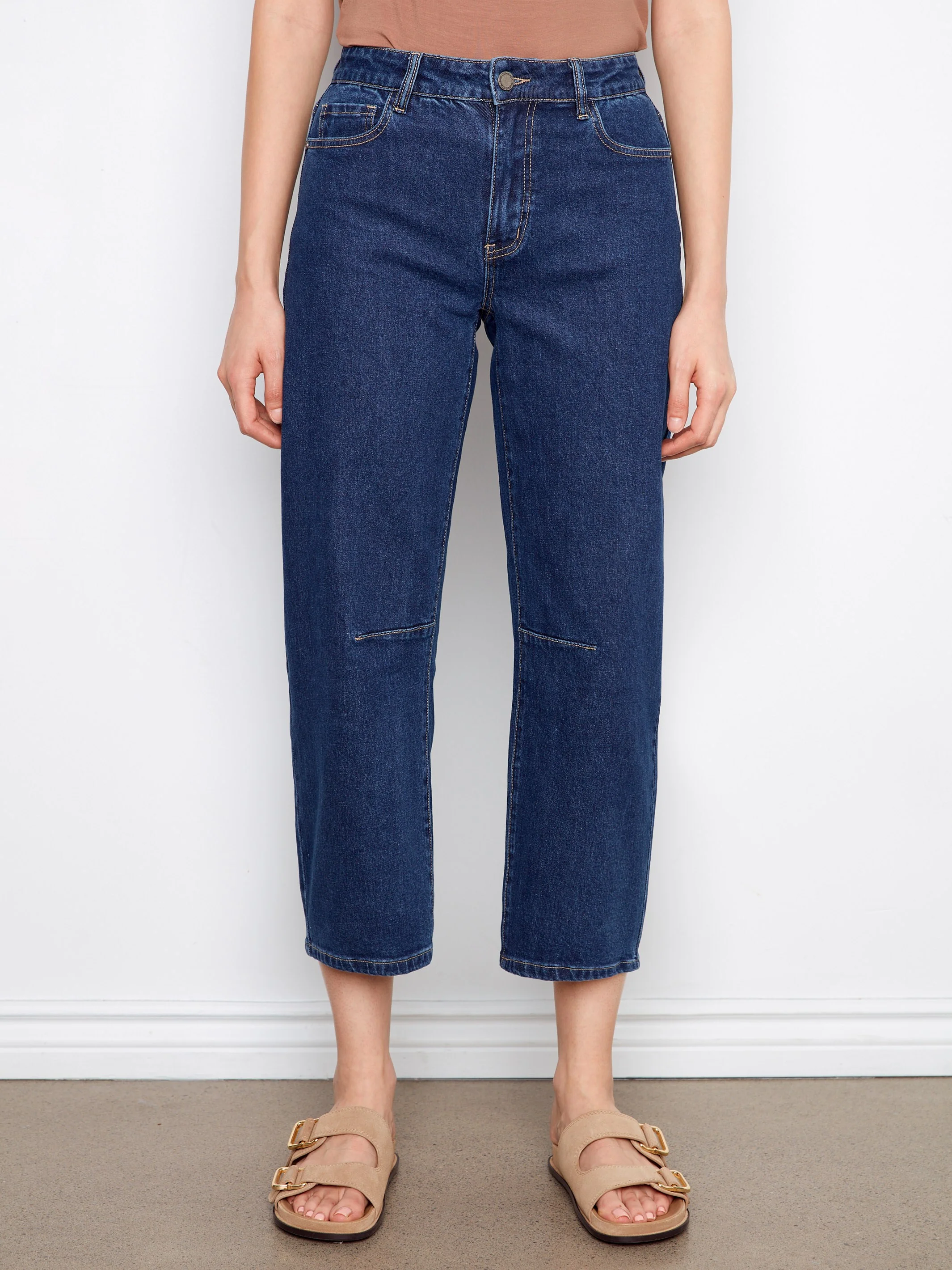 Cropped Barrel Jeans - Indigo - Image 6