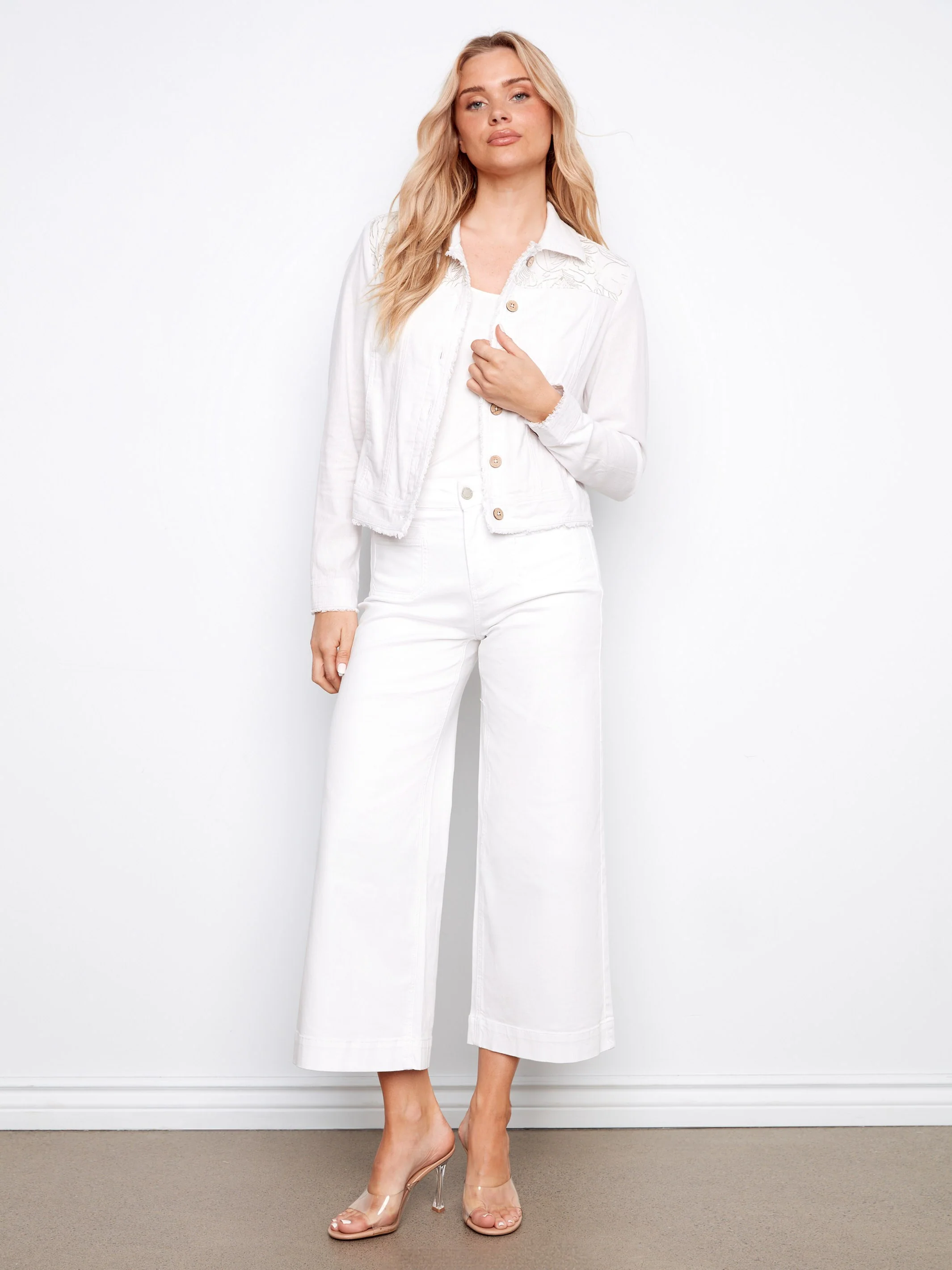 Embroidered Linen Blend Jacket - Embroidered - Image 2