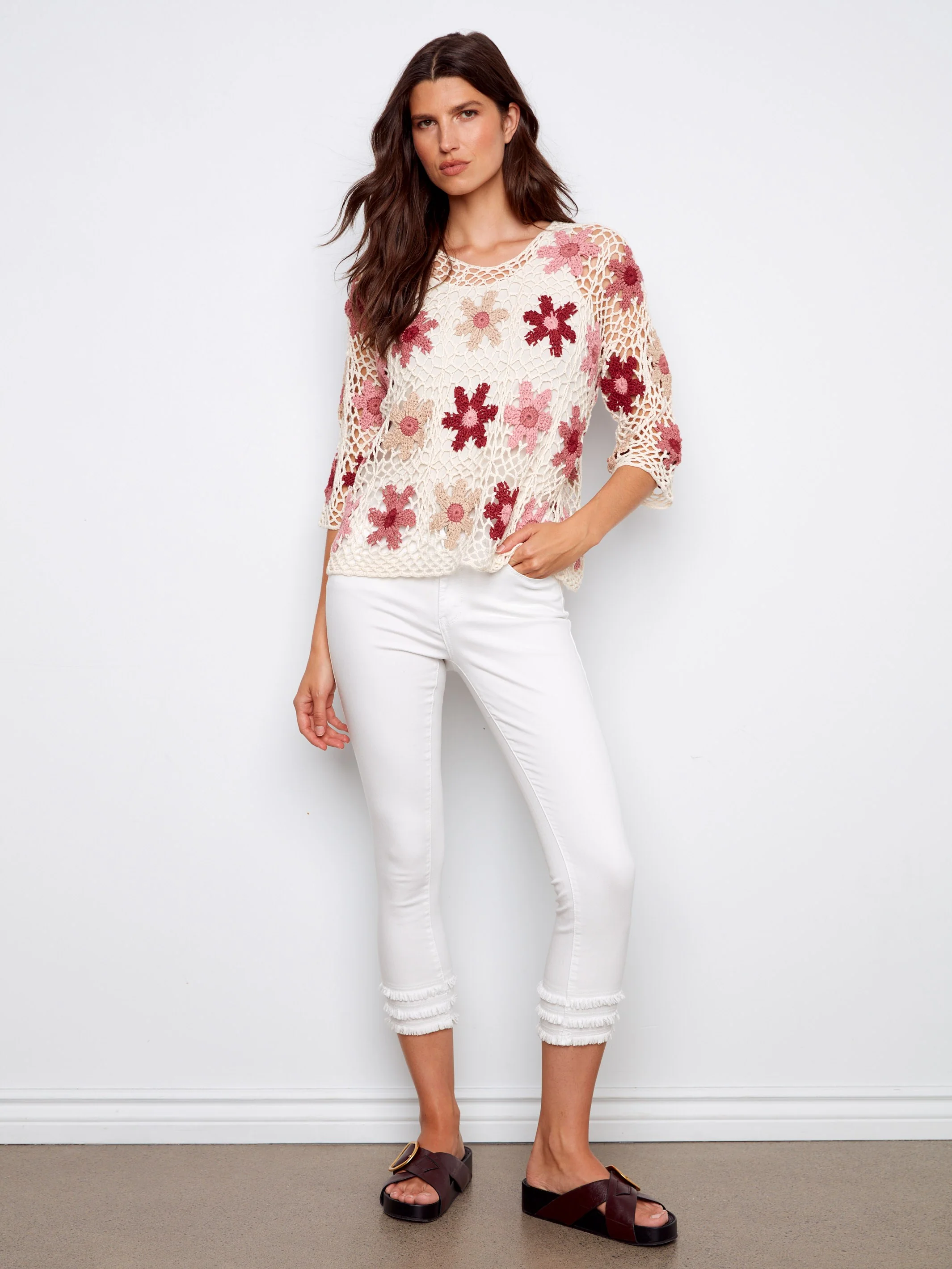 Floral Hand-Crochet Top - Carnation - Image 2