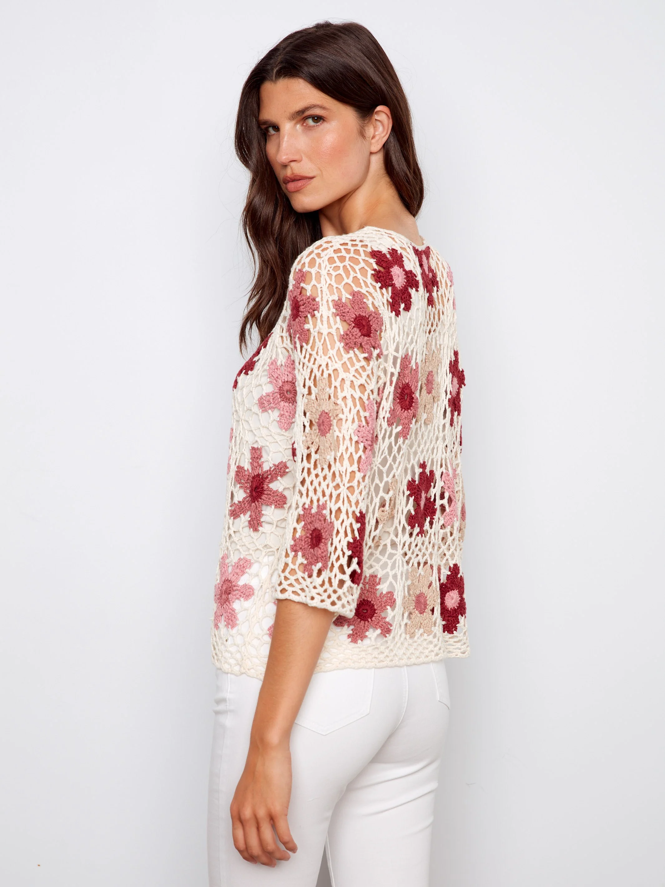 Floral Hand-Crochet Top - Carnation - Image 5