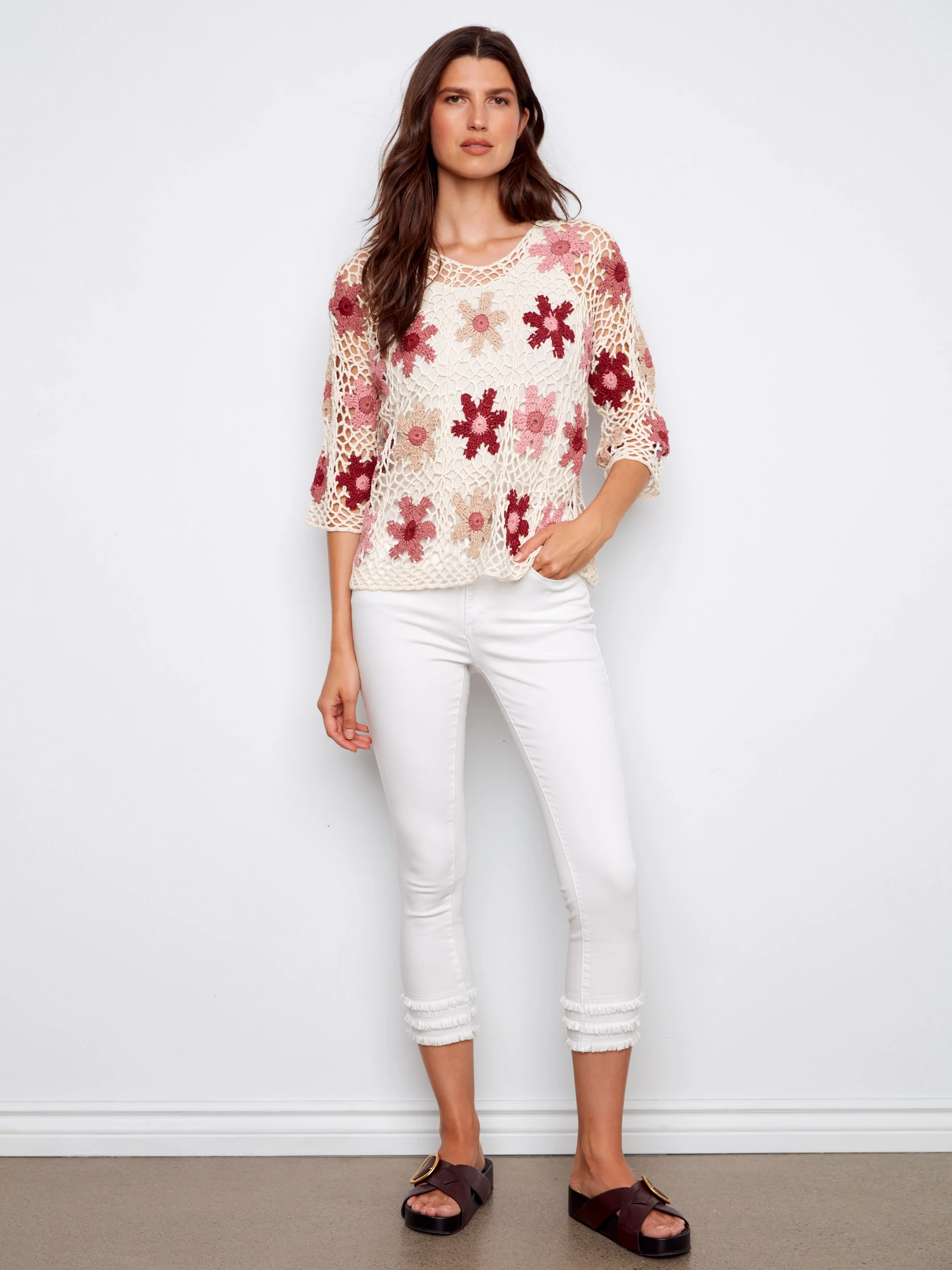 Floral Hand-Crochet Top - Carnation - Image 6