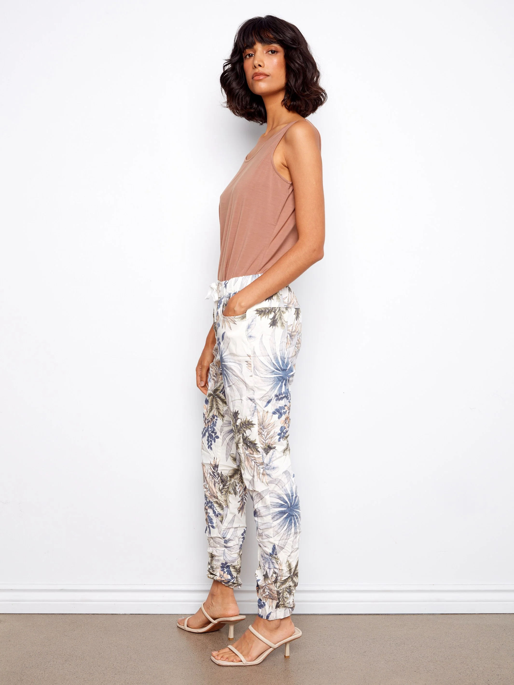 Printed Crinkle Jogger Pants - Hawaii - Image 3