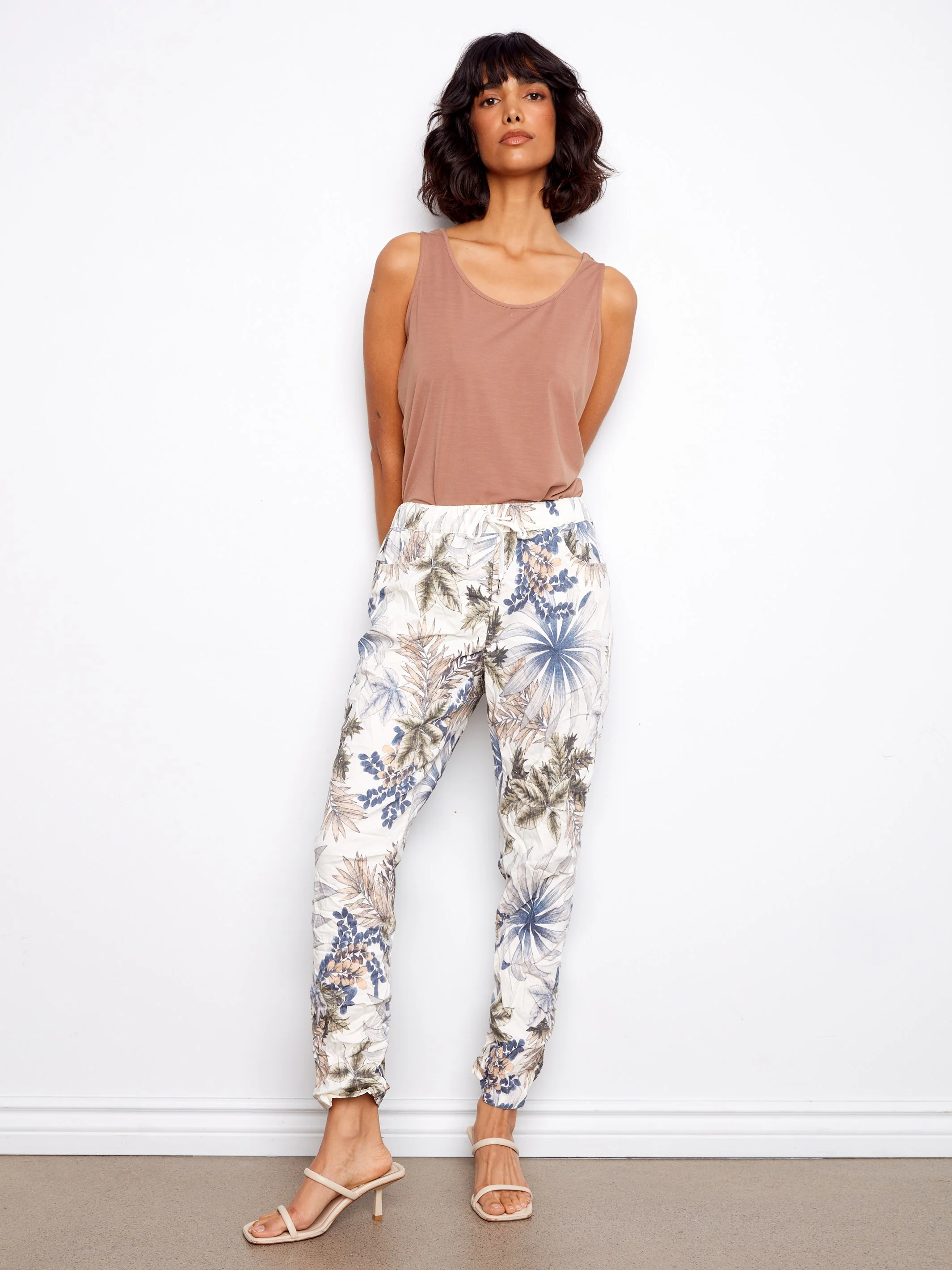 Printed Crinkle Jogger Pants - Hawaii - Image 4