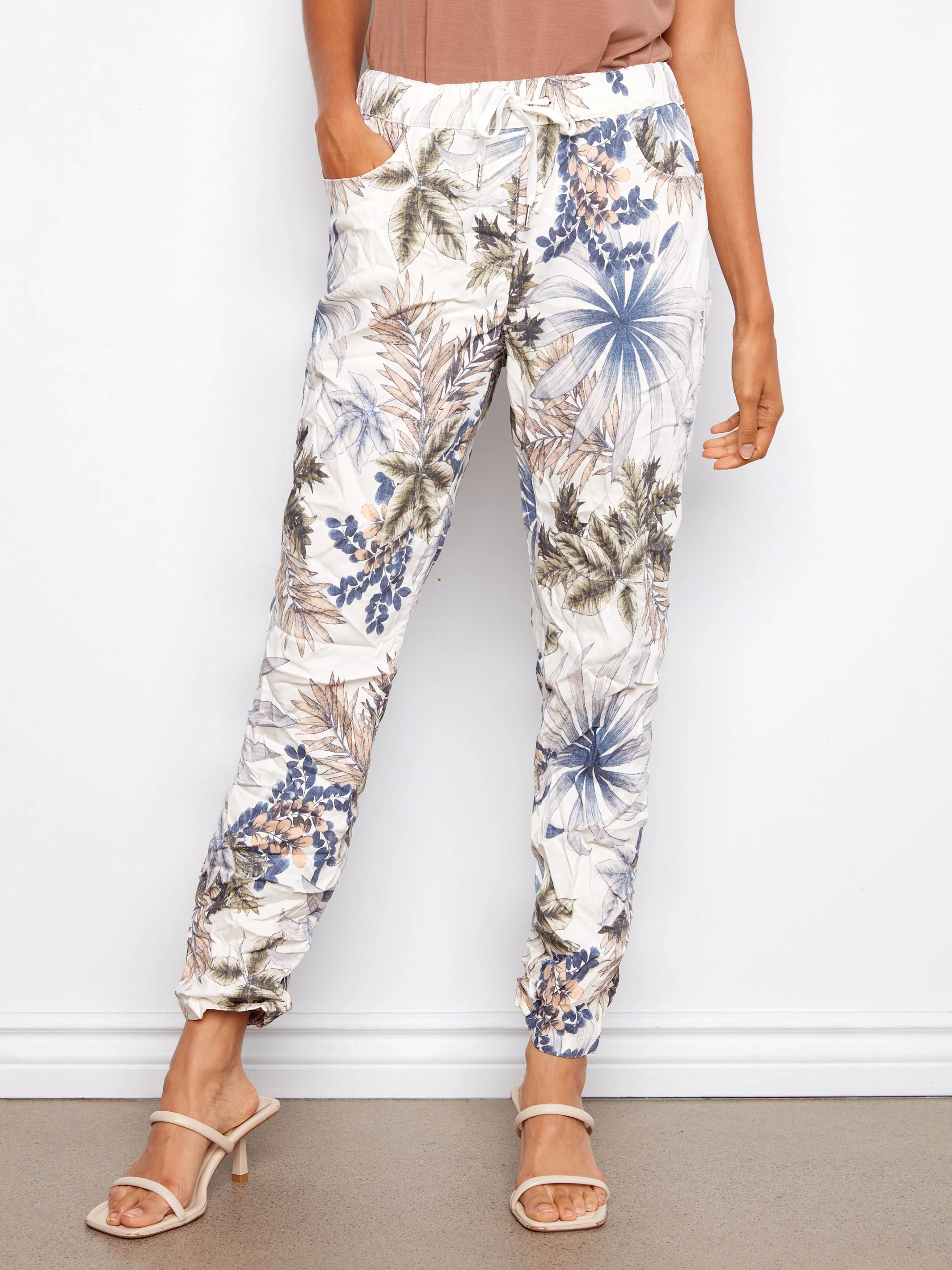 Printed Crinkle Jogger Pants - Hawaii - Image 7