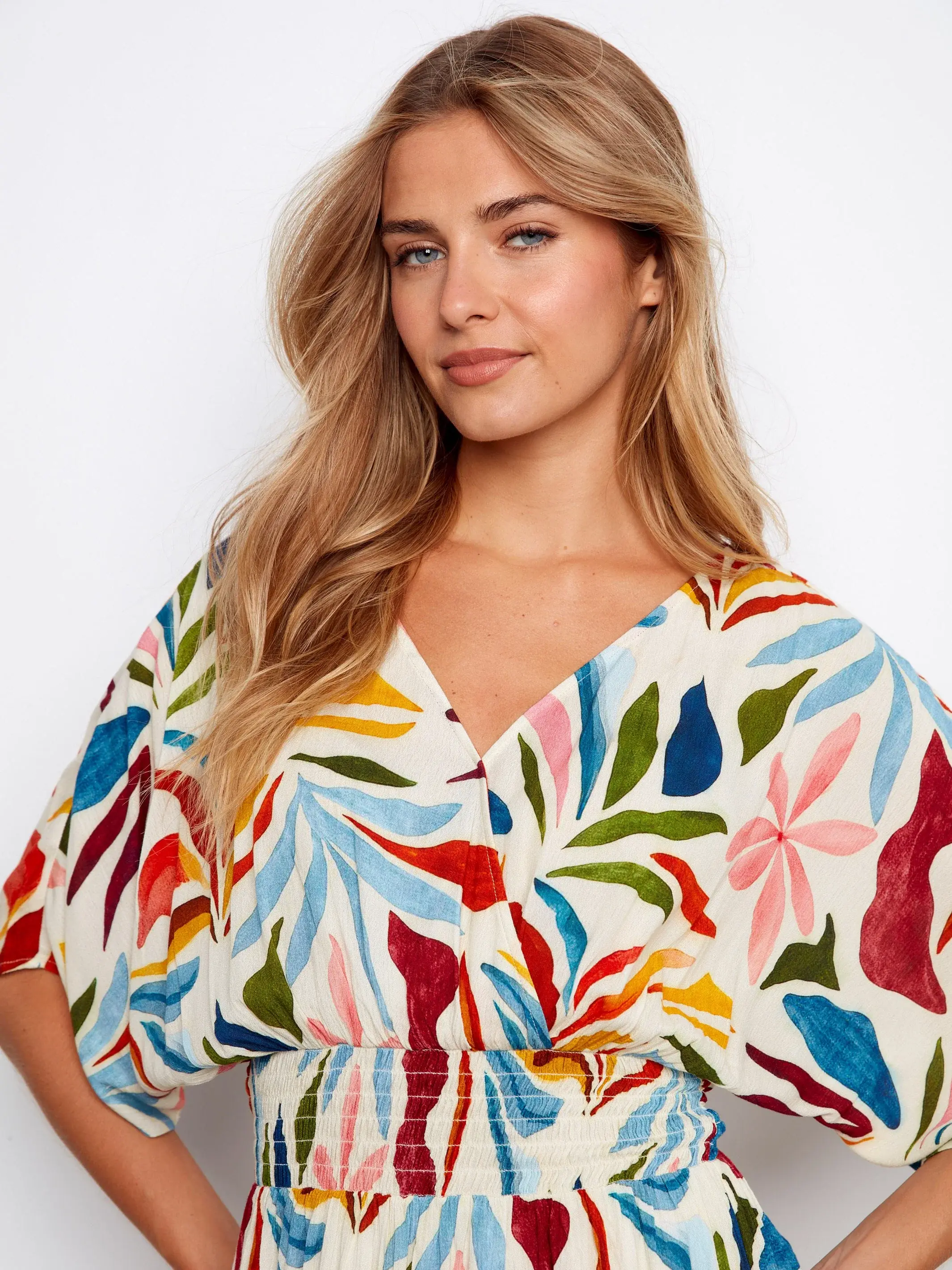 Printed Dolman Sleeve Maxi Dress - Solstice - Image 8
