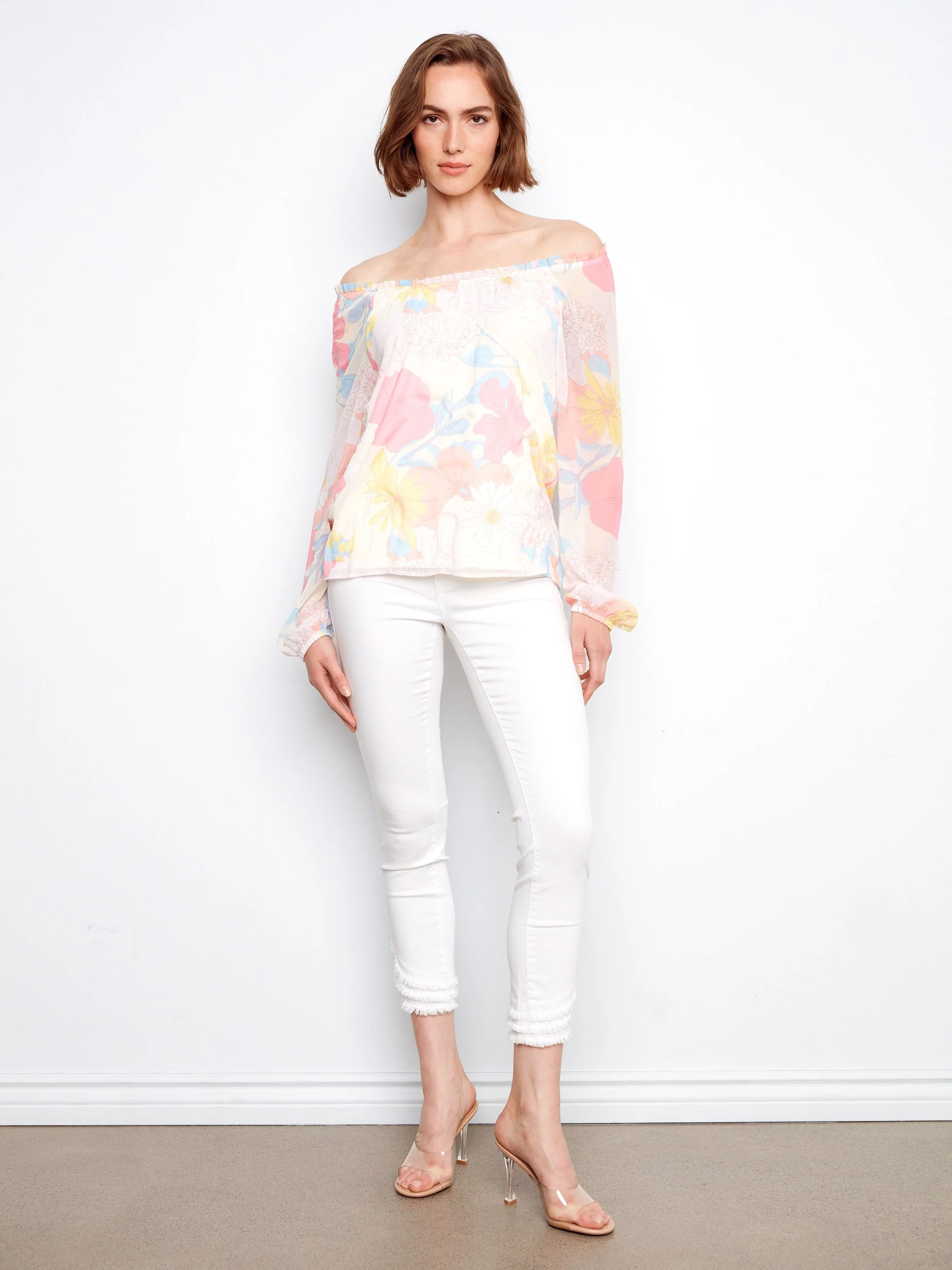 Printed Off-Shoulder Blouse - Romantic - Image 2