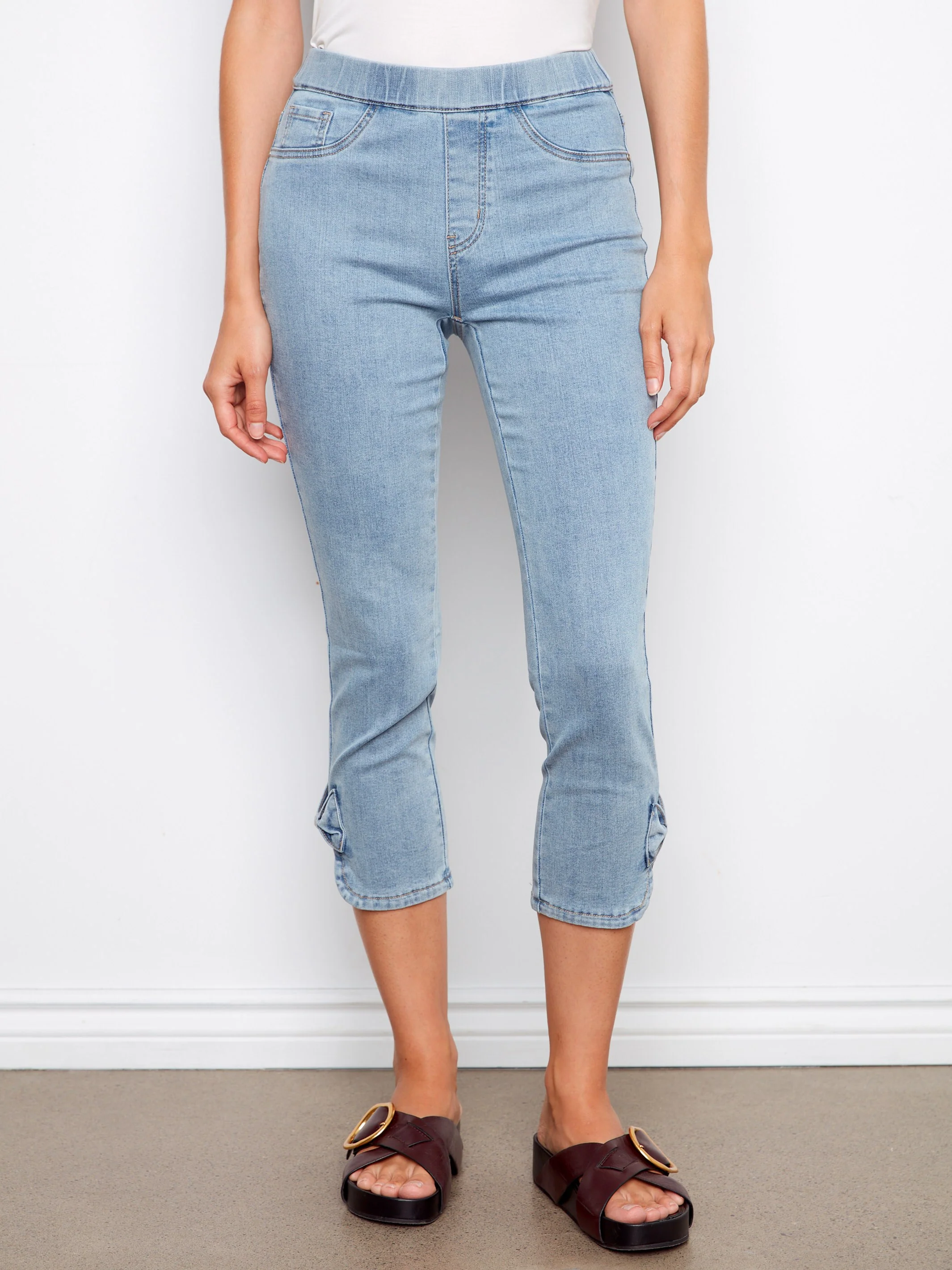 Pull-On Jeans With Bow Detail - Light Blue - Image 2