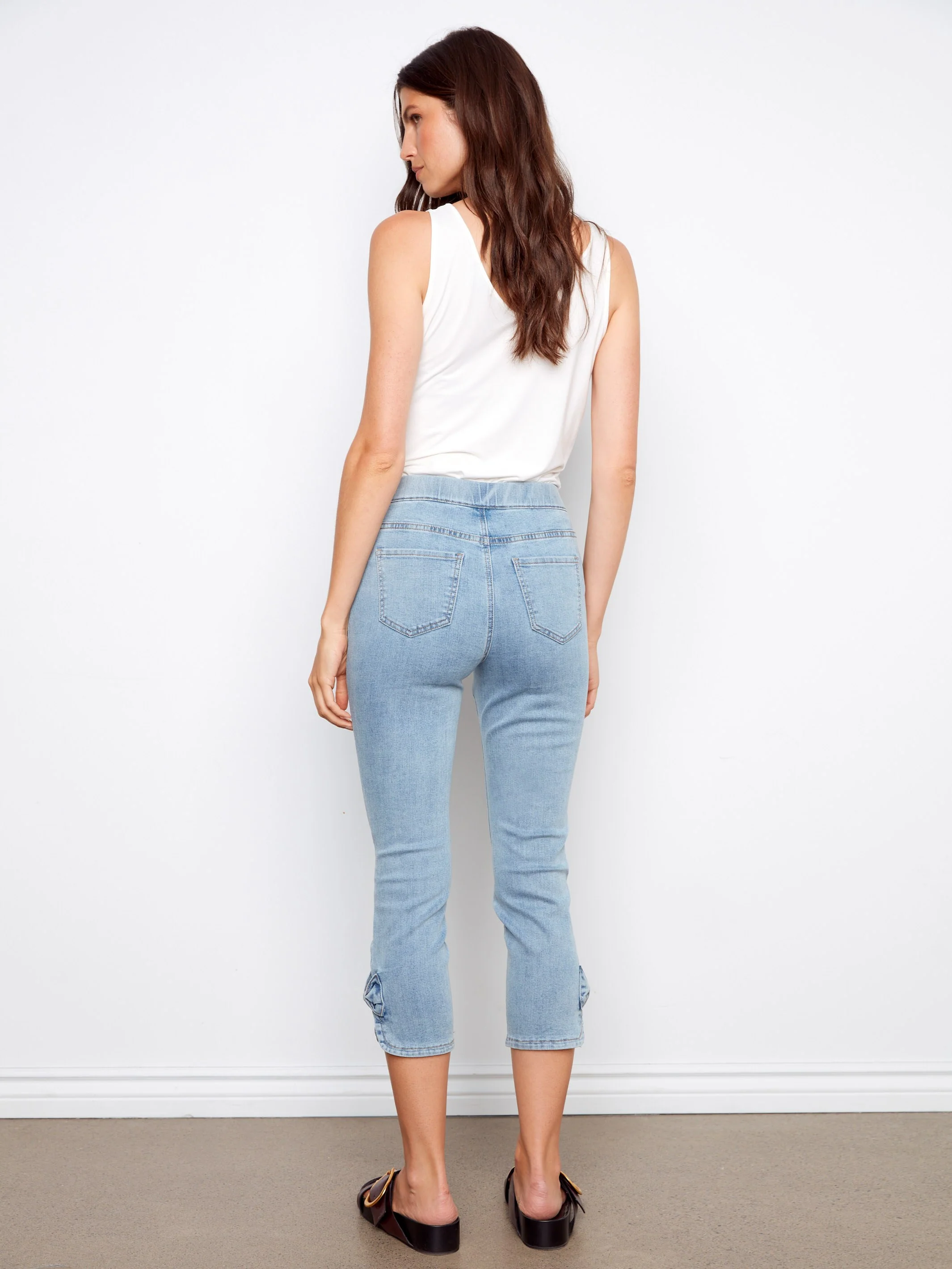 Pull-On Jeans With Bow Detail - Light Blue - Image 4