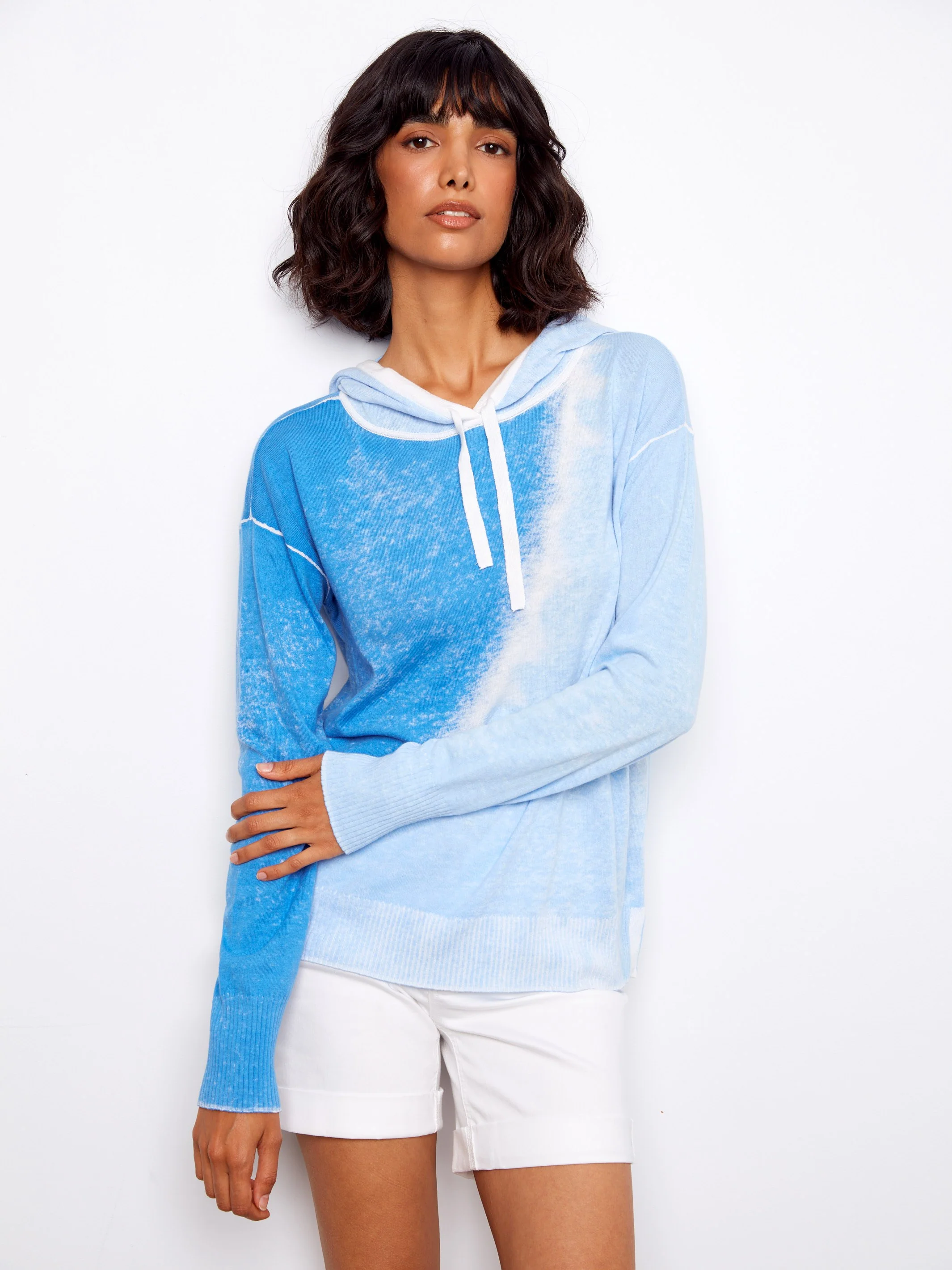 Reverse Print Hoodie Sweater - Cloud - Image 4